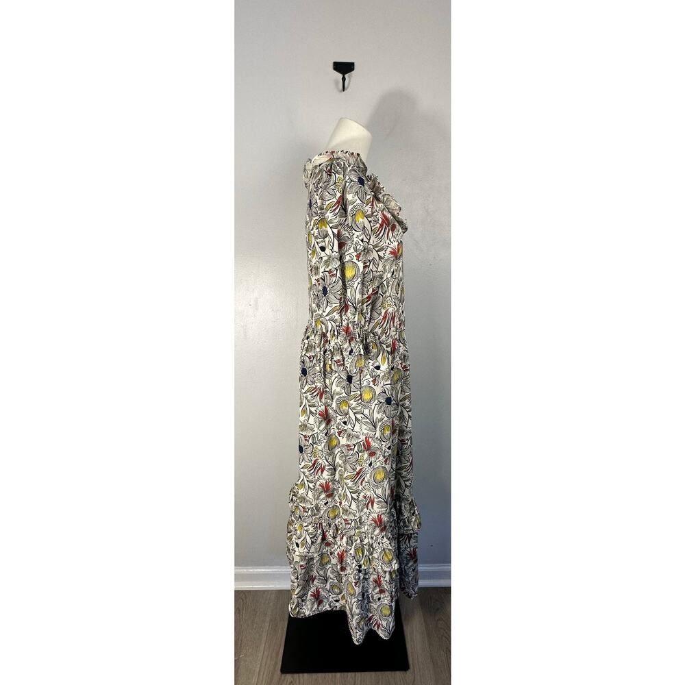 Meadows Floral Midi Dress Cottagecore Boho Ruffle Hem Puff Sleeve Romantic Sz 8 - Picture 8 of 13